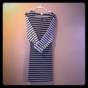 J Crew navy/white striped dress